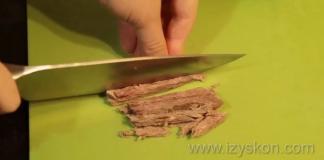 “Obzhorka” salad – options for a delicious appetizer Obzhorka salad with ham recipe
