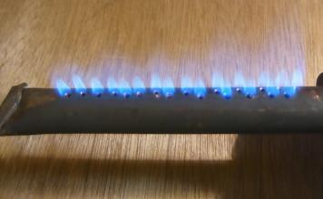 Varieties of gas burners for heating boilers